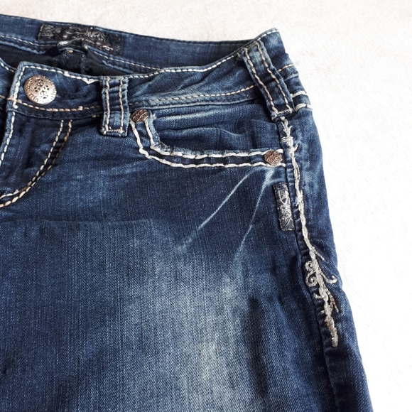 Dark Wash Silver Skinny Jeans - Picture 4 of 7